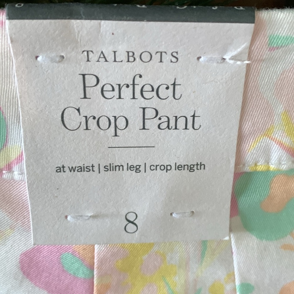 Talbots sz 8 Perfect Crop Pant Colorful NWT - Picture 7 of 10